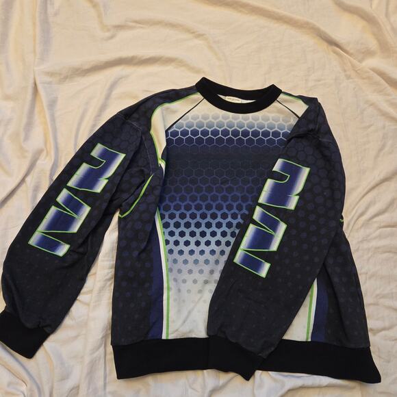 Dries Van Noten Size M Hax Cotton Blue Sweatshirt Graphic Print Style SS23 - Picture 4 of 11